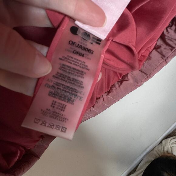 Oof Wear Quilted Puffer Jacket Coat Women’s Size 38 Pink Hooded Full Zip - Picture 12 of 12